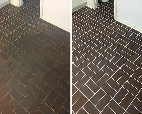 Floor Before and After a Tile Cleaning in Peyton, CO