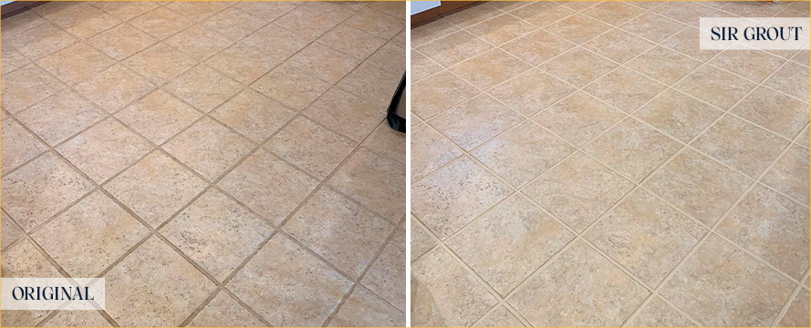 Porcelain Floor Before and After a Tile Cleaning in Fountain